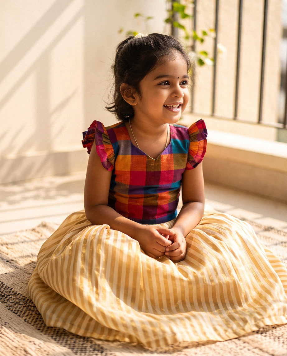 Varna Kasavu Lehenga